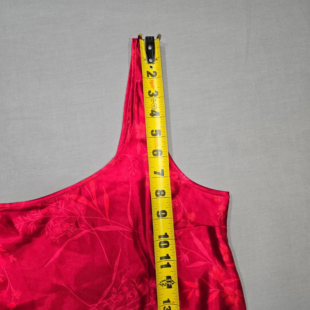 VTG Victorias Secret Red‎ Floral Satin Cami Tank Top Dark Romantic Y2K Romantic - Picture 6 of 6